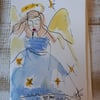 A set of 6 angel cards hand drawn 