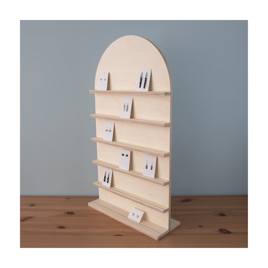 Curved Top Jewellery Earring Cards Display Board Shelving for Crafts Fairs