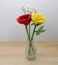 Single stem rose, yellow macrame rose, textile rose - Image 5