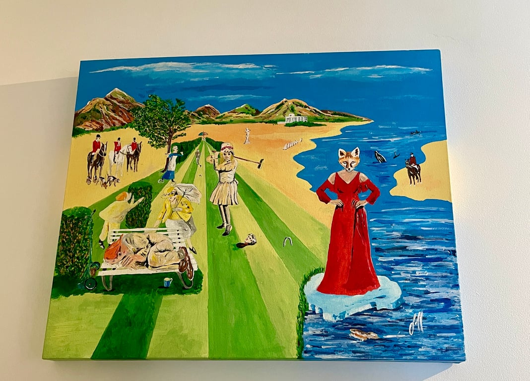 Original Acrylic Painting 22"x 18" Progressive Rock Home Decor Art