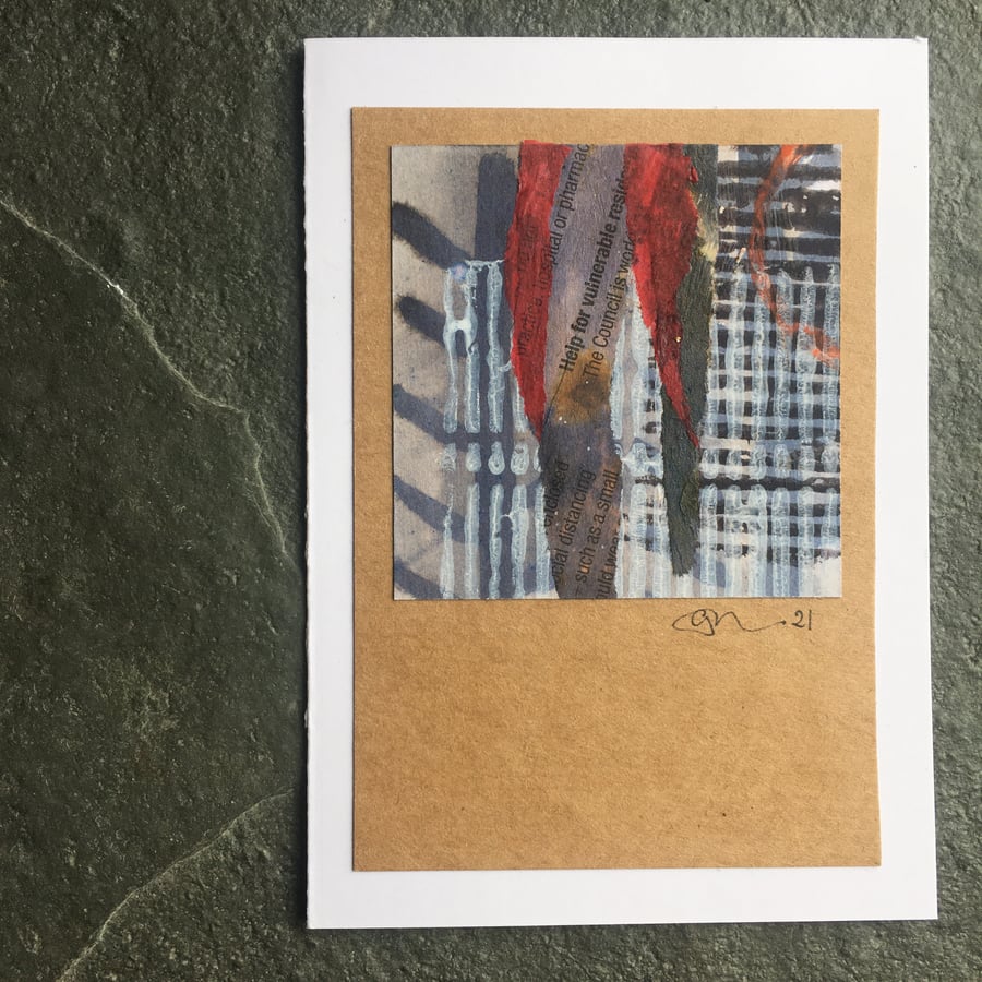 Original art collage, one of a kind, abstract contemporary picture 10cmx15cm