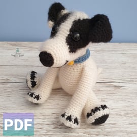 Reggie the Rough Haired Jack Russell Crochet Pattern, Dog Amigurumi Pattern