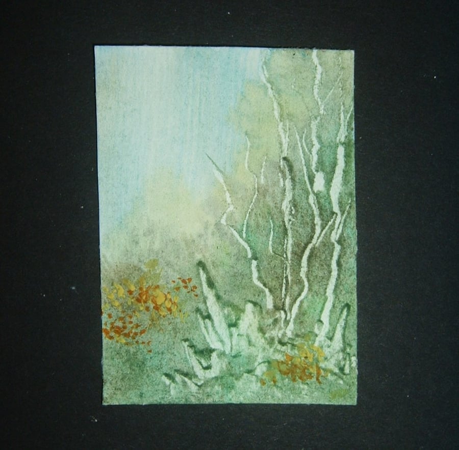 fantasy woodland art painting aceo ref 396