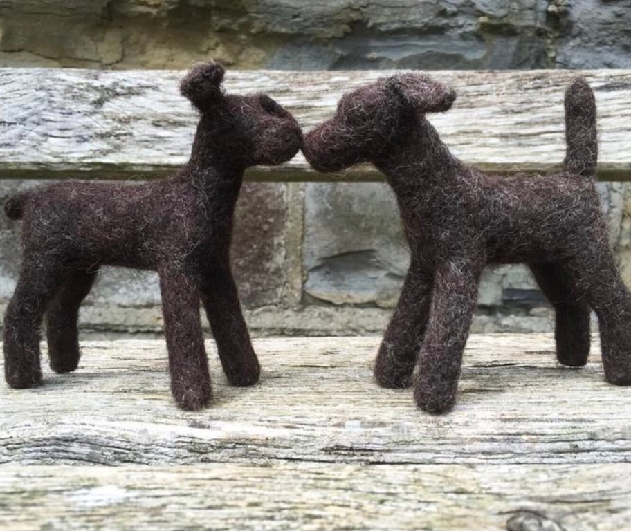 Black dog needle felt kit Challenging Kit for those with experience