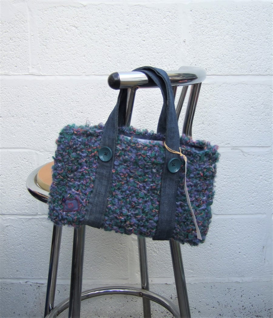 Ladies Handbag, Unique Hand Knit Bag