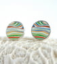 Boat fordite stud earrings - Image 4
