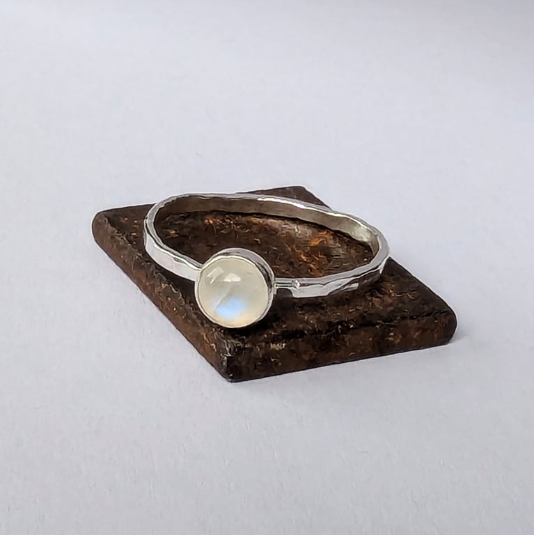 Sterling Silver Moonstone Ring, Handmade Urban Jewellery Design