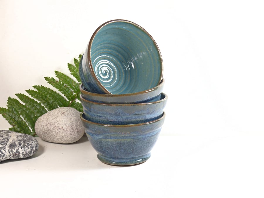 Calm Waters Landscape Breakfast - Soup  -Salad  - Tapas Bowls Ceramic 