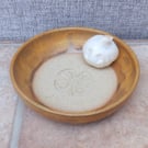 Garlic grating dish grater bowl for bread dipping hand thrown stoneware pottery 