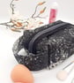 Boxed makeup bag in black and silver with handle.  - Image 2