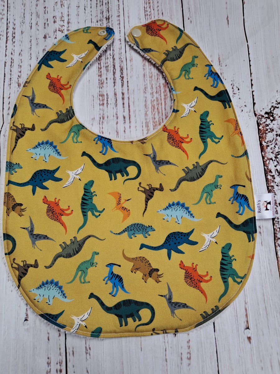 Bamboo dinosaur bib toddler size - 12 months plus