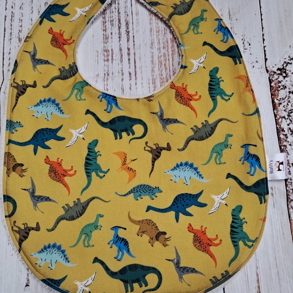 Bamboo dinosaur bib toddler size - 12 months plus