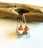 Pebble & Orange Bead Earrings - Image 3
