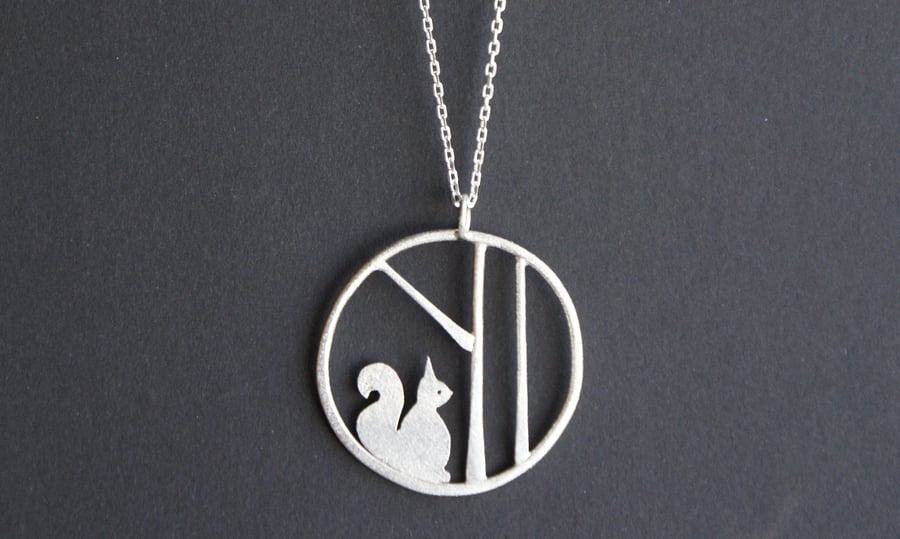 Edge of the woods squirrel necklace