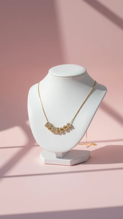 Personalised Crystal Initial Name Letter Pendant Necklace