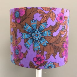 Hollywood Regency Purple Fenella Cravendale 60s 70s Vintage Fabric Lampshade