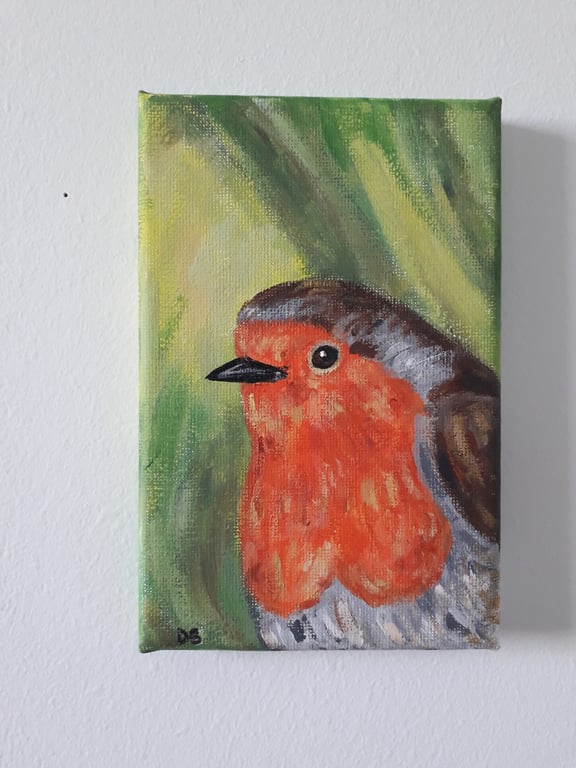 Robin small original painting on canvass