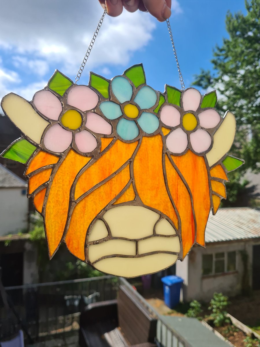 Floral Highland cow