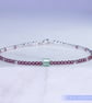 Bracelet dainty sterling silver & Swarovski glass pearl symmetric pattern  - Image 2