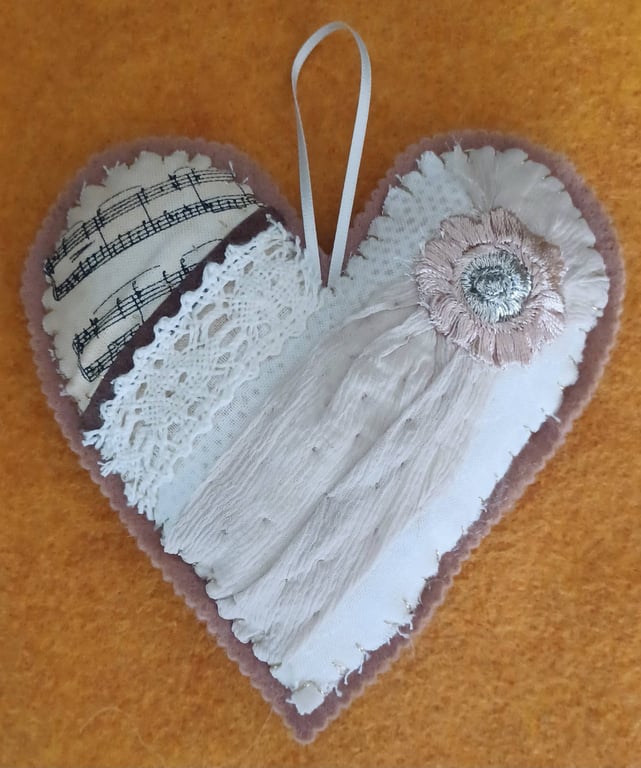 Affirmation Patchwork Heart Hanging
