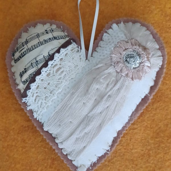 Affirmation Patchwork Heart Hanging