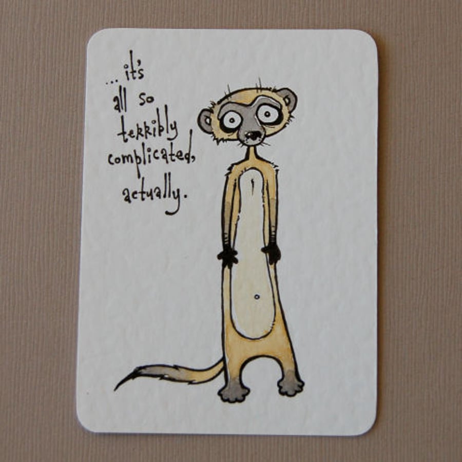 despondent meerkat (mini art card/aceo)
