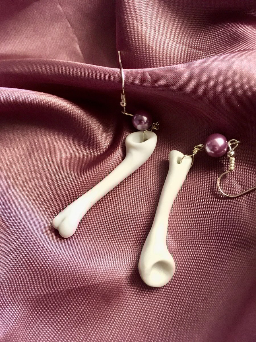 Blushing Pink Porcelain Bone Earrings