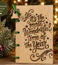Personalised Wooden Christmas Card Engraved Birch Ply Keepsake Christmas Card wi