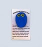 Royal Blue Emotional Support Owl Pocket Worry Stone Keepsake Gift - Image 3