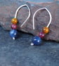 Blue Sodalite and Jasper Bead Drop Earrings, Argentium Silver Earrings - Image 6