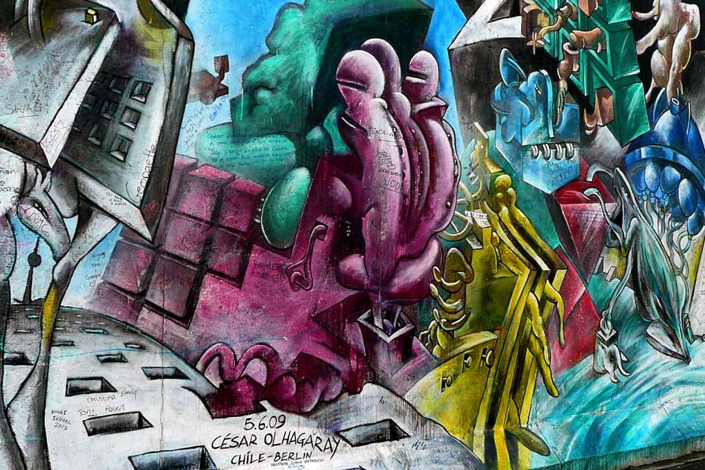 Berlin Wall Graffiti Artwork Street Art Mural Germany 18"x12" Print