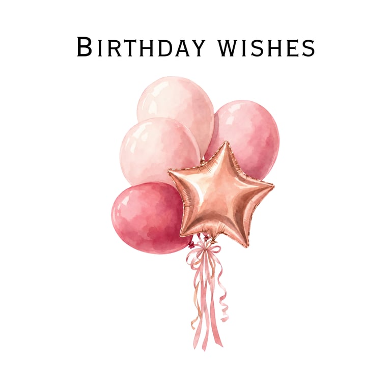Pink Birthday Cards - personalised or standard print
