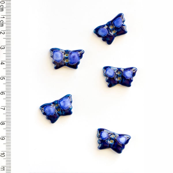 L19 Blue Butterfly Buttons
