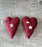 One Red Fabric Heart with Star Button and Personalised Message Wedding Proposal - Image 2
