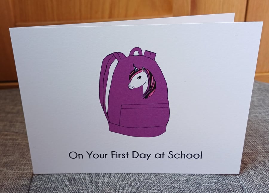 First Day At School Greeting Card (Girl)