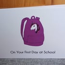 First Day At School Greeting Card (Girl)