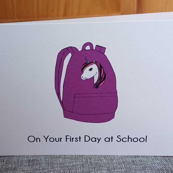 First Day At School Greeting Card (Girl)