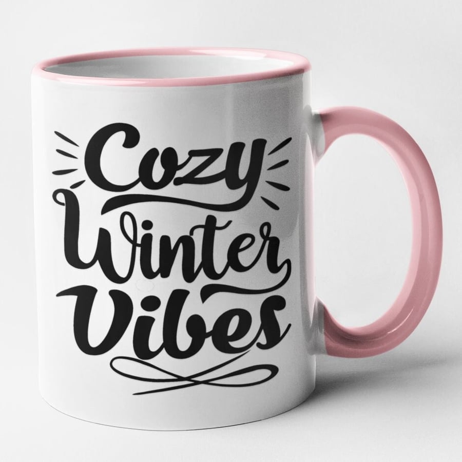 Cozy Winter Vibes Mug Christmas Festive 11oz Coffee Tea Mug Winter Wonderland 