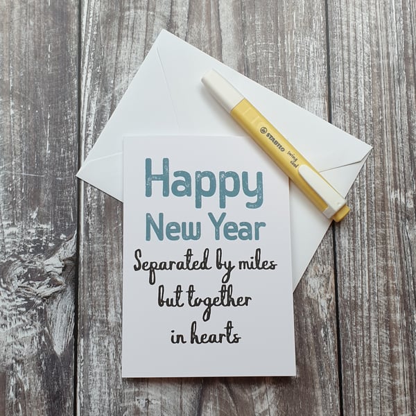 Together in Hearts New Year Greeting Card
