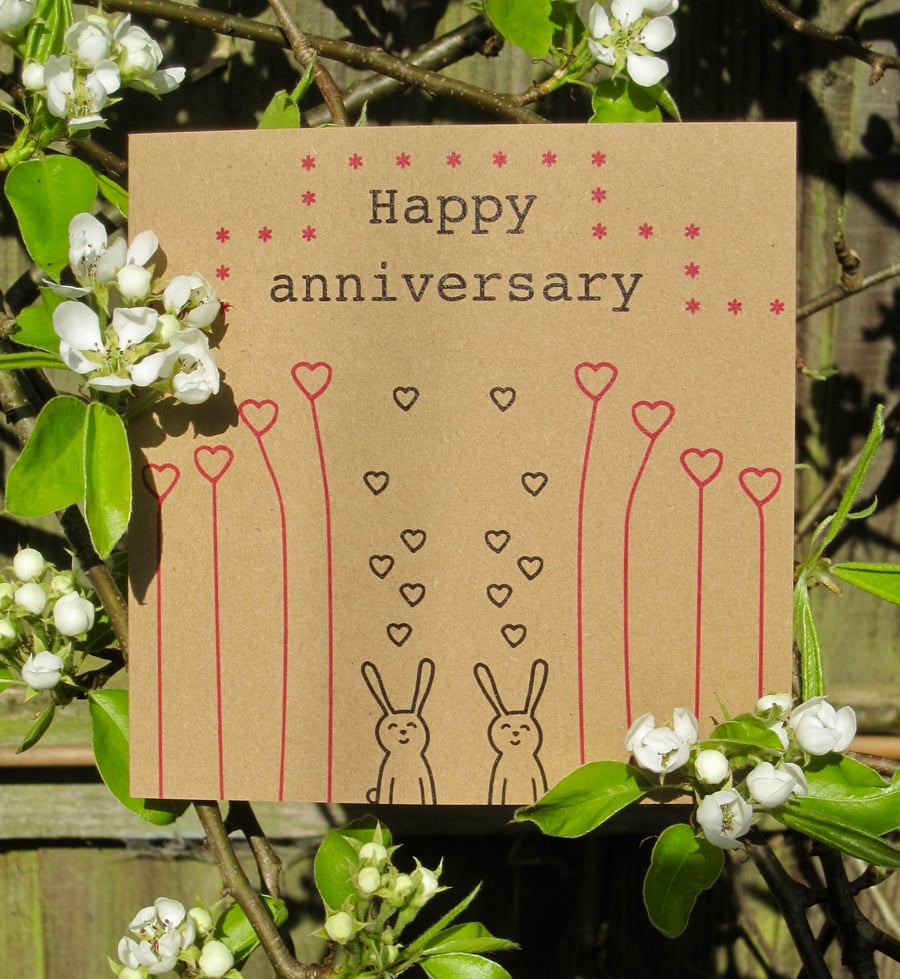 Happy Anniversary Bunnies greetings card