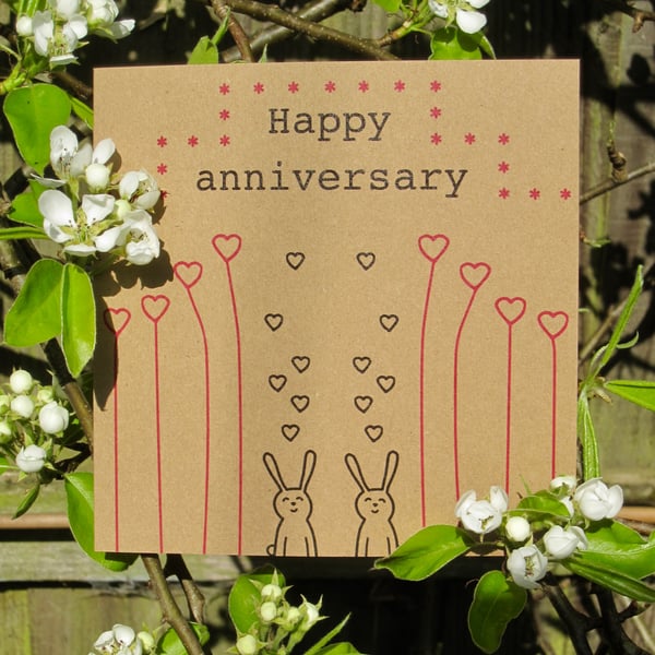 Happy Anniversary Bunnies greetings card
