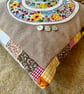 Autumn - rescued cross stitch and patchwork cushion - Image 4
