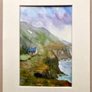 Coastal Cottage Scotland original fine art watercolour 