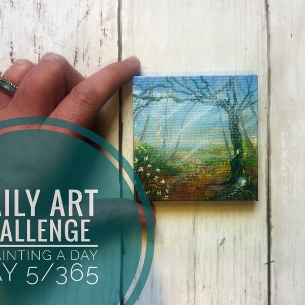 Mini Acrylic painting on canvas, Daily Art Challenge, A Painting a Day 5-365 