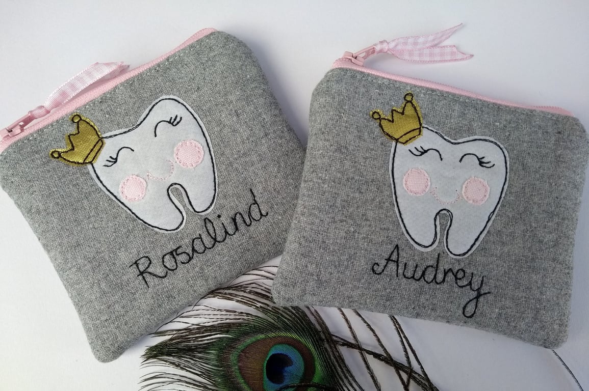 Girls Tooth Fairy Personalised Purse - Wallet or Pouch for Keeping Teeth