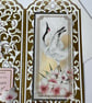 Beautiful Japanese lady decorative screen trifold greetings card - Image 4