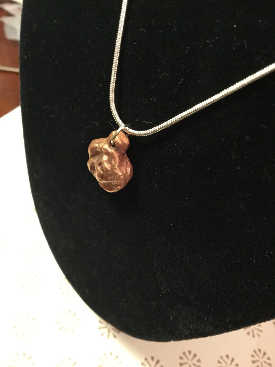 Pretty little Rose Copper pendant hand crafted on 18” 925 sterling silver chain