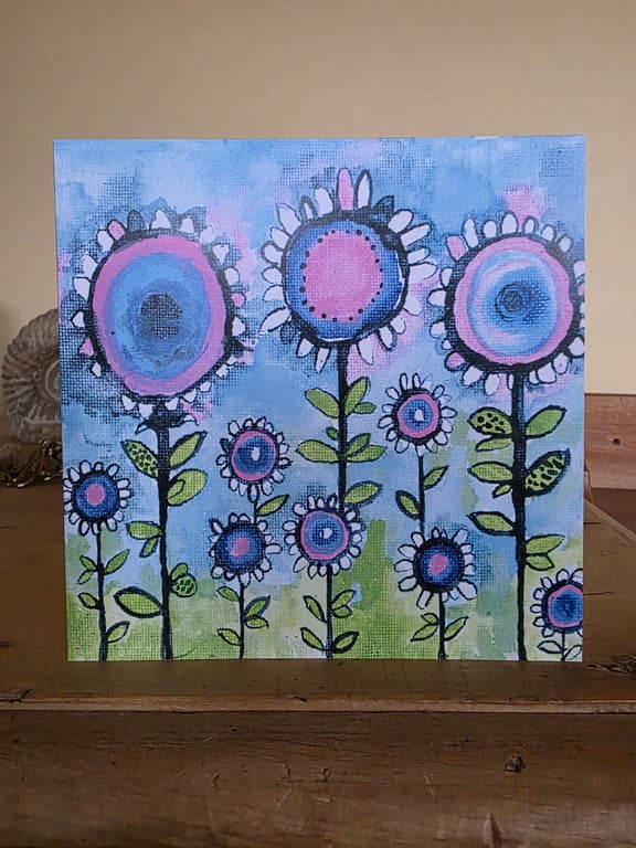 'Pinky Blue' greetings card