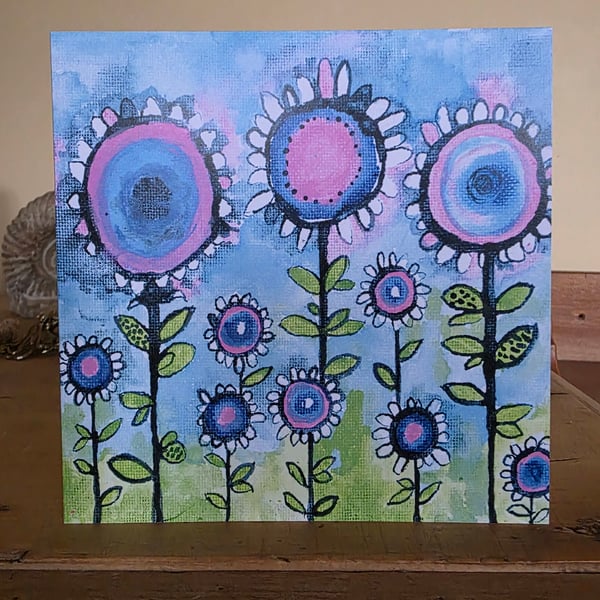 'Pinky Blue' greetings card
