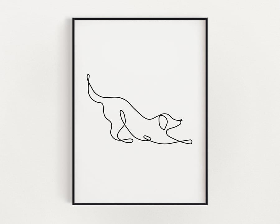 LINE ART DRAWING, Dog Art Prints, Dog Line Art, Gift for Dog Lover, Wall Art